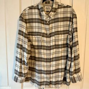 American Eagle Outfitters Black & White Plaid Shirt